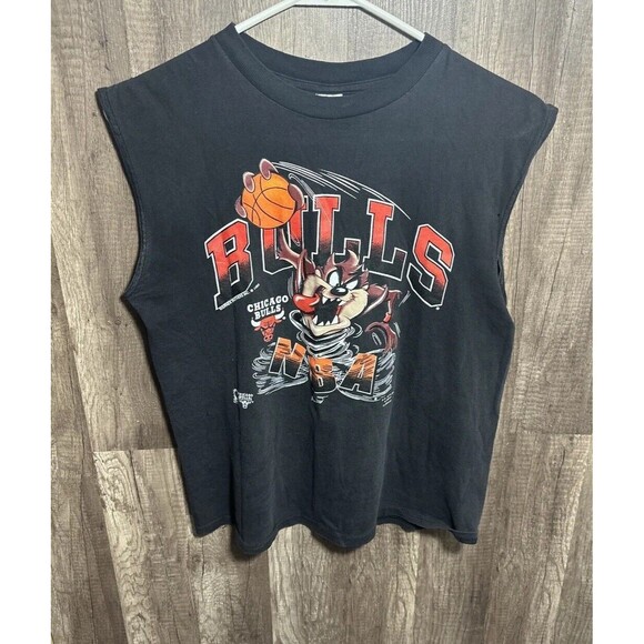 Warner Bros. Other - Vtg 1995 NBA Chicago Bulls Taz Tank-Top Jordan Era Warner Bros Sz 10 - 12
